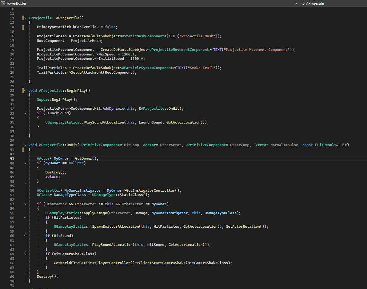 Image of Tower Buster - Projectile Code